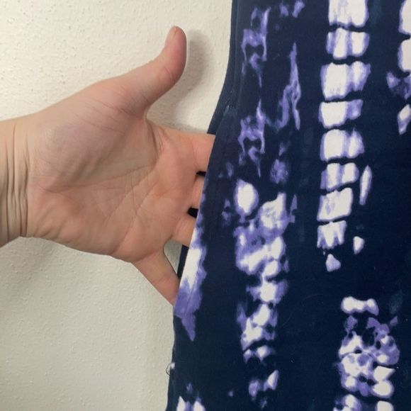 Ellen Tracy Blue & White Tye Dye T-Shirt Dress Size Small - Picture 5 of 12
